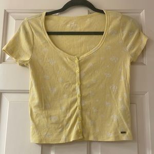 Hollister Scoop Neck Button Up Top